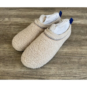 BOMBAS Sunday Slipper Womens Size 11 Embroidered Oat Cream House Shoes NWOB